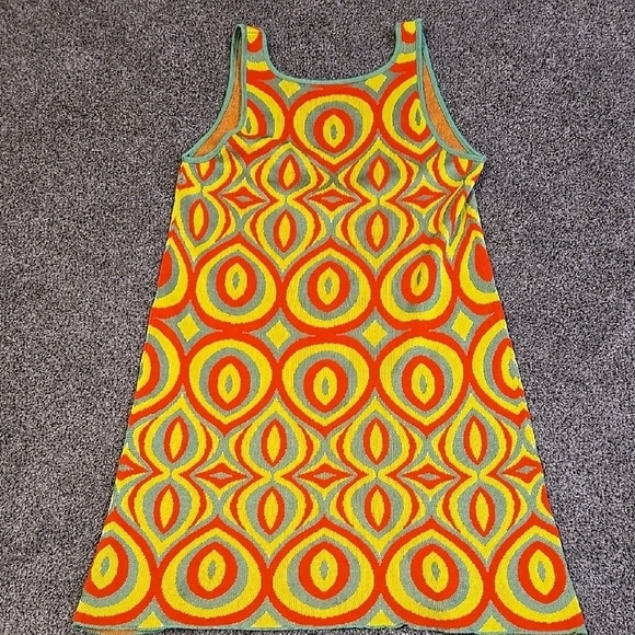 Zara Women Retro Style Y2K Vibrant Multicolor Geometric Pattern Dress Sz S - Picture 2 of 7